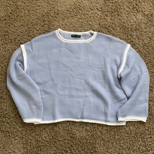 Shein Contrast Trim Drop Shoulder Jumper Sweater